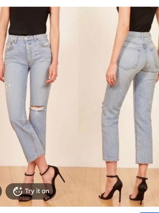 Reformation Denim - Reformation Danny Mid Rise Relaxed Jean Skye Blue Women’s Denim Pants size 00 24